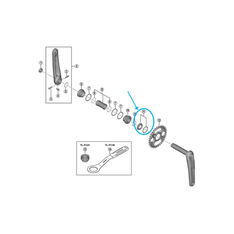 Shimano Lock-Ring Und Unterlagscheibe Zu FC-M6100-1 1 Shimano Lock-Ring Und Unterlagscheibe Zu FC-M6100-1